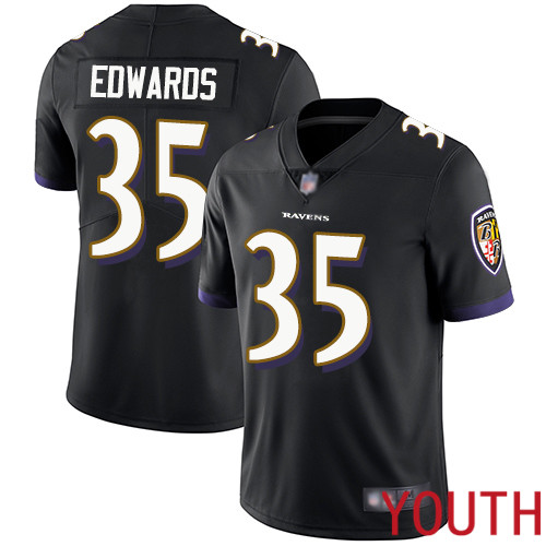 Baltimore Ravens Limited Black Youth Gus Edwards Alternate Jersey NFL Football #35 Vapor Untouchable